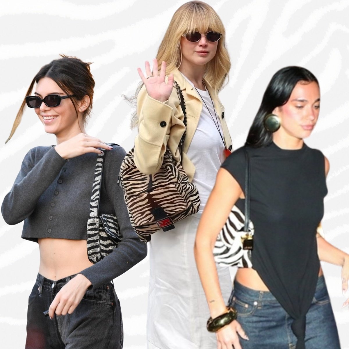Rayas de cebra en las manos: así se visten las celebrities para el otoño
